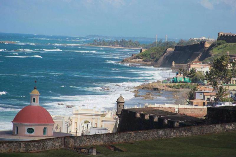 A coastal view of the Atlantic Ocean from Puerto Rico.
