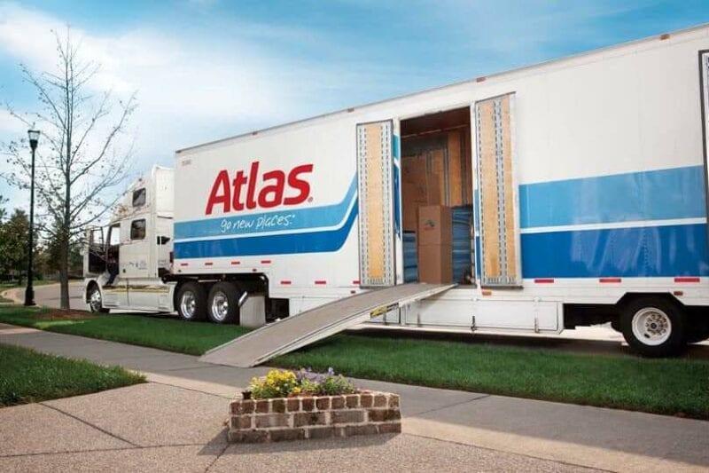 atlas moving van with doors open